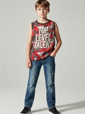 IKONIK red black gray geometric sleeveless Kids' Top 18 Mo polyester new no tags